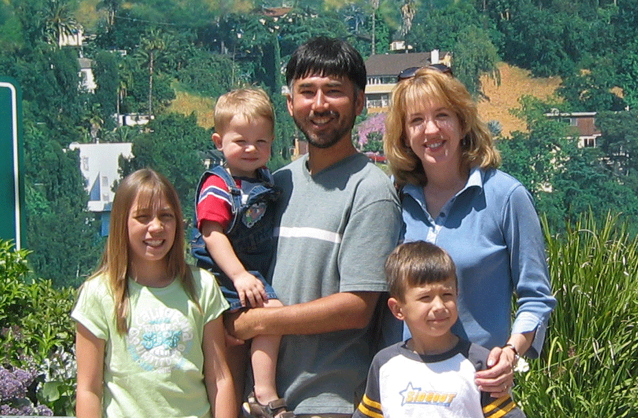 We're at Universal Studios.  Thats a fake backdrop there.